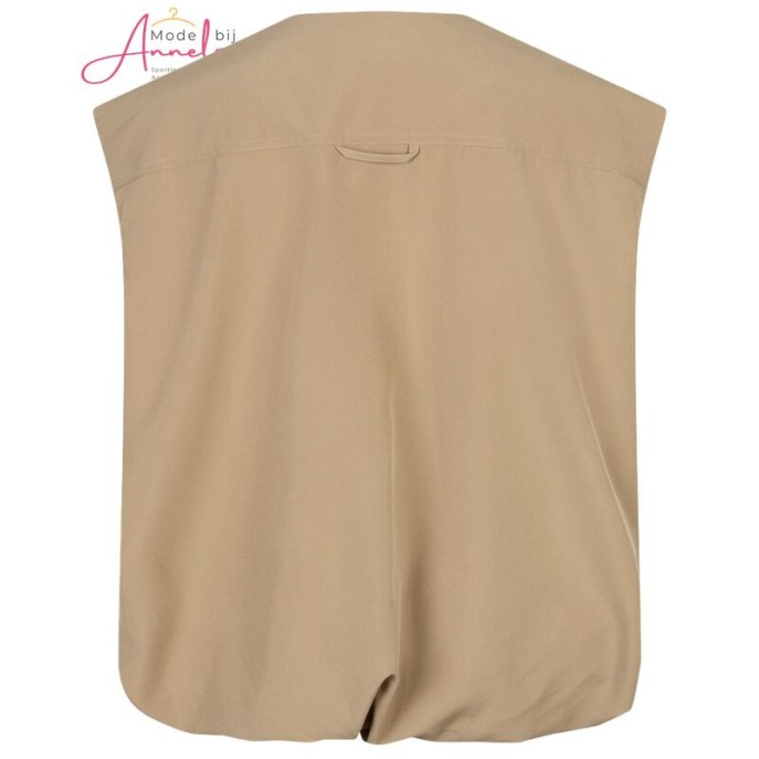 Red Button Gilet Ivy Ritsluiting Dark sand